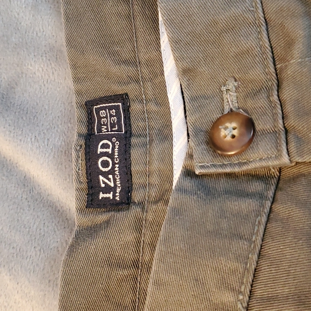 IZOD men's pants 38×34 straight leg olive